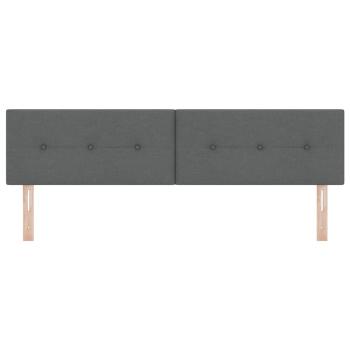LED Kopfteil mit Knopfheftung Dunkelgrau 90 cm Stoff
