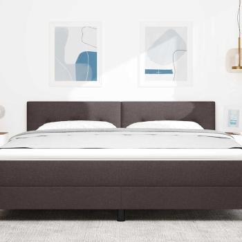 LED Kopfteil mit Knopfheftung Dunkelbraun 90 cm Stoff