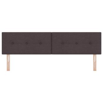 LED Kopfteil mit Knopfheftung Dunkelbraun 90 cm Stoff