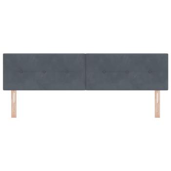 LED Kopfteil mit Knopfheftung Dunkelgrau 90 cm Samt