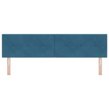 LED Kopfteil mit Knopfheftung Dunkelblau 90 cm Samt