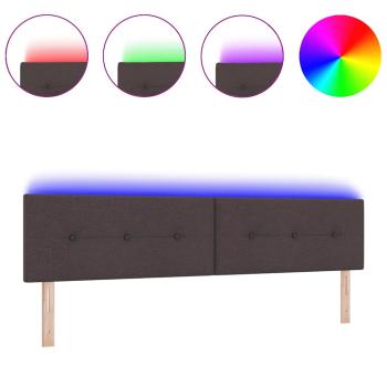 LED Kopfteil mit Knopfheftung Dunkelbraun 100 cm Stoff