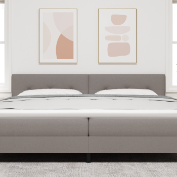 LED Kopfteil mit Knopfheftung Taupe 100 cm Stoff