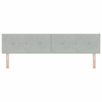 LED Kopfteil mit Knopfheftung Hellgrau 100 cm Samt