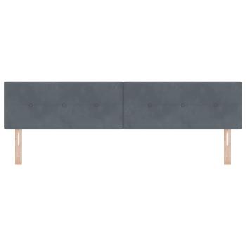 LED Kopfteil mit LED-Lichtleisten Grau 200 cm Samt