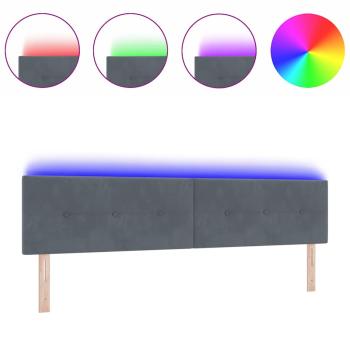 LED Kopfteil mit Knopfheftung Dunkelgrau 100 cm Samt
