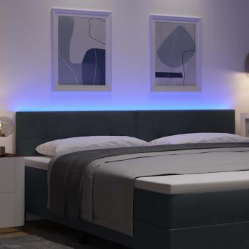 LED Kopfteil mit Knopfheftung Dunkelgrau 100 cm Samt