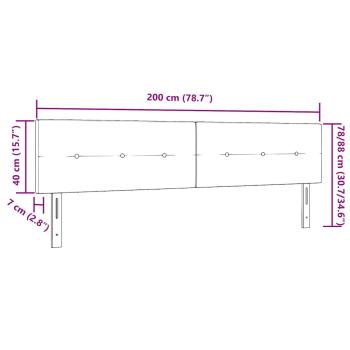 LED Kopfteil mit Knopfheftung Dunkelgrau 100 cm Samt