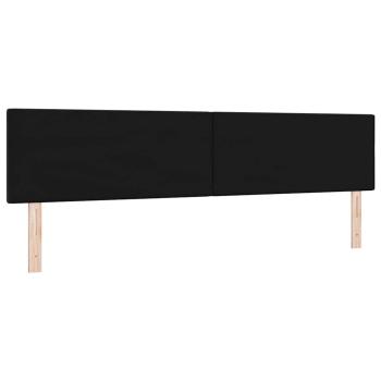 LED Kopfteil mit LED-Lichtleisten Schwarz 200 cm Samt