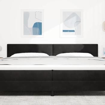 LED Kopfteil mit Knopfheftung Schwarz 100 cm Samt