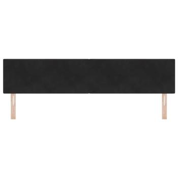 LED Kopfteil mit Knopfheftung Schwarz 100 cm Samt
