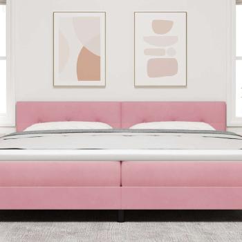 LED Kopfteil mit Knopfheftung Rosa 100 cm Samt