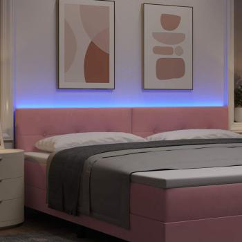LED Kopfteil mit Knopfheftung Rosa 100 cm Samt