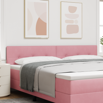 LED Kopfteil mit LED-Lichtleisten Rosa 200 cm Samt