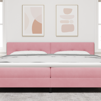 LED Kopfteil mit LED-Lichtleisten Rosa 200 cm Samt
