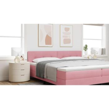 LED Kopfteil mit LED-Lichtleisten Rosa 200 cm Samt