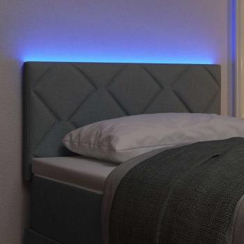 LED Kopfteil Hellgrau 80 cm Stoff