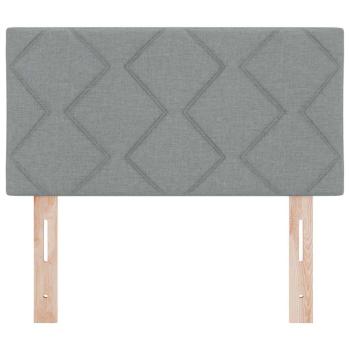 LED Kopfteil Rautenmuster Hellgrau 80 cm Stoff