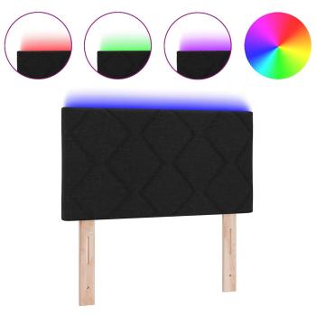 LED Kopfteil Rautenmuster Schwarz 80 cm Stoff