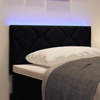 LED Kopfteil Schwarz 80 cm Stoff