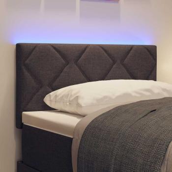 LED Kopfteil Rautenmuster Dunkelbraun 80 cm Stoff