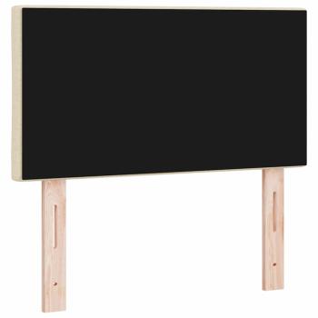 LED Kopfteil Rautenmuster Creme 80 cm Stoff