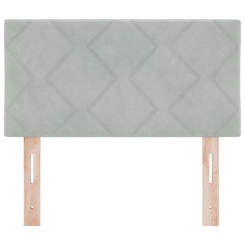 LED Kopfteil mit Diamantblöcken Design Hellgrau 80 cm Velours