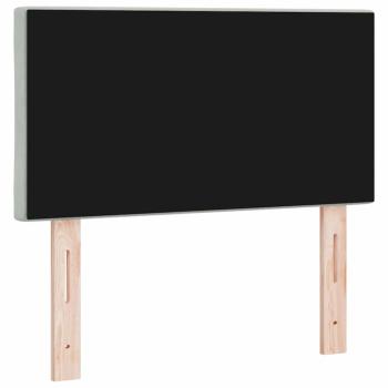 LED Kopfteil mit Diamantblöcken Design Hellgrau 80 cm Velours