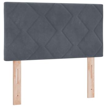 LED Kopfteil Diamantblöcke Design Dunkelgrau 80 cm Samt