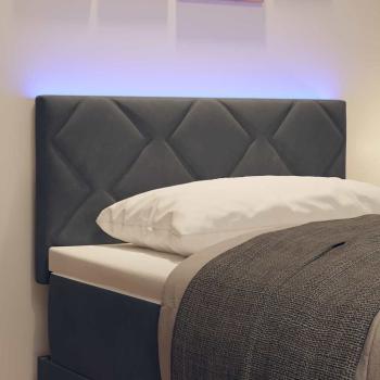 LED Kopfteil Diamantblöcke Design Dunkelgrau 80 cm Samt