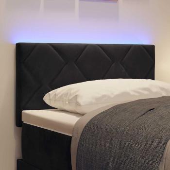 LED Kopfteil Diamantblöcke Design Schwarz 80 cm Samt