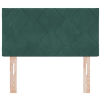 LED Kopfteil Diamantblock Design Dunkelgrün 80 cm Samt
