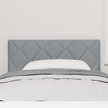 LED Kopfteil Hellgrau 90 cm Stoff