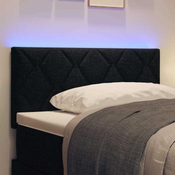 LED Kopfteil Rautenmuster Schwarz 90 cm Stoff
