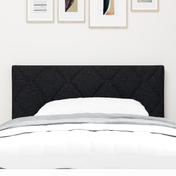 LED Kopfteil Schwarz 90 cm Stoff