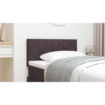 LED Kopfteil Rautenmuster Dunkelbraun 90 cm Stoff
