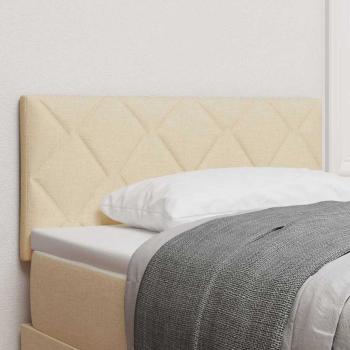 LED Kopfteil Rautenmuster Creme 90 cm Stoff
