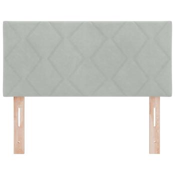 LED Kopfteil Diamantblöcke Design Hellgrau 90 cm Velours
