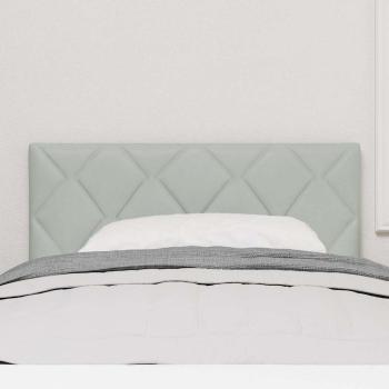 LED Kopfteil Diamantblöcke Design Hellgrau 90 cm Velours