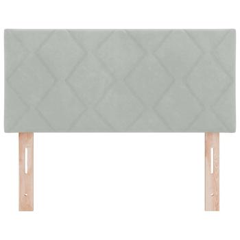 LED Kopfteil Diamantblöcke Design Hellgrau 90 cm Velours
