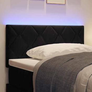 LED Kopfteil Diamantblock Design Schwarz 90 cm Samt
