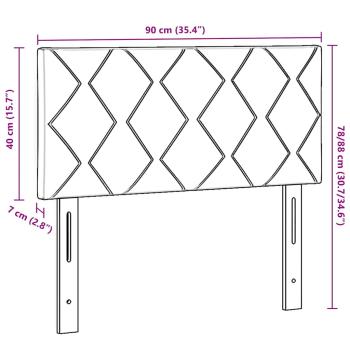 LED Kopfteil Diamond Blocks Design Dunkelblau 90 cm Samt