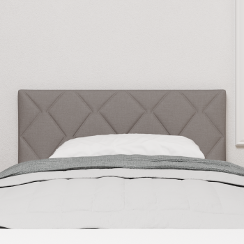 LED Kopfteil Rautenmuster Taupe 100 cm Stoff