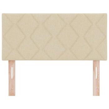 LED Kopfteil Rautenmuster Creme 100 cm Stoff