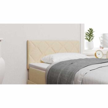 LED Kopfteil Rautenmuster Creme 100 cm Stoff