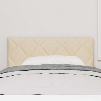 LED Kopfteil Rautenmuster Creme 100 cm Stoff