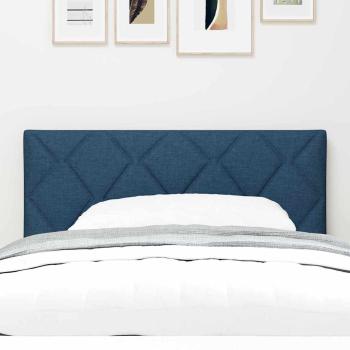 Blaues LED Kopfteil Rautenmuster Blau 100 cm Stoff