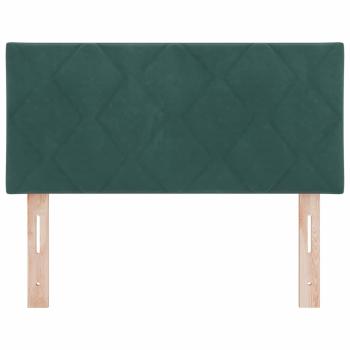 LED Kopfteil mit Diamantblockdesign Dunkelgrün 100 cm Samt
