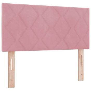 LED Kopfteil Diamantblockdesign Rosa 100 cm Samt