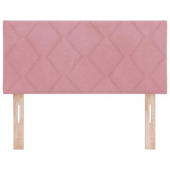 LED Kopfteil Diamantblockdesign Rosa 100 cm Samt